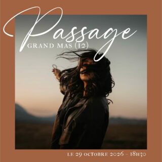 PASSAGE
« Accepter la mort pour recevoir la vie » 
Atelier / Le jeudi 29 octobre à 18h30  
Nous voudrions accueillir et «profiter» de la vie sans penser à la mort.  Pourtant la vie est intrinsèquement liée à  la mort, tout du long de notre incarnation, nous sommes initiés par la vie elle-même : on traverse des passages petits ou grands de mort, de lâcher prise, de croissance, de transformation radicale ou de clôture. Que ce soit à l’occasion des premières menstruations pour les jeunes filles, à l’accouchement pour les mères, aux différents deuils que l’on traverse tous. 
Cet atelier, célébrant le nouvel an celte et Samhain, est également une occasion d’honorer et de chérir notre lignée ainsi que nos ancêtres qui, bien que disparus, vivent en nous à travers notre sang, notre affection et nos mémoires. C’est un moment pour remercier et déposer de l’amour sur notre histoire personnelle, cultivant ainsi notre identité et nos racines.
Un espace également pour se permettre ces passages et se transformer, muer et ainsi s’autoriser à mieux vivre plus en accord avec notre coeur et notre fréquence d’âme.
Un temps, en toute sécurité et bienveillance pour plonger en soi, pour faire mourrir ce qui doit et laisser tomber les masques pour renaître à soi et à la vie.
Au programme de la soirée : 
- Plonger au coeur de son intériorité grâce au souffle et à la sophrologie 
- Se relier à sa lignée et à son clan pour les réintégrer en soi avec amour
- Muer pour mieux s’incarner au son du tambour chamanique
- Laisser tomber les masques 
- Partager, se relier, échanger avec bienveillance avec les autres participants
Avec tendresse 🤎
Au gite de Marie, 12330 le grand Mas
De 18h30 à 21h 
Tarif libre : Info complémentaire et inscription en me contactant.