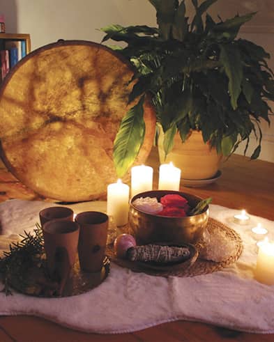 Photo de la pièce dans laquelle se déroule le rituel d'un soin Rebozo assuré par Marion Tur, sophrologue & thérapeute en harmonie de conscience à Rodez dans l'Aveyron